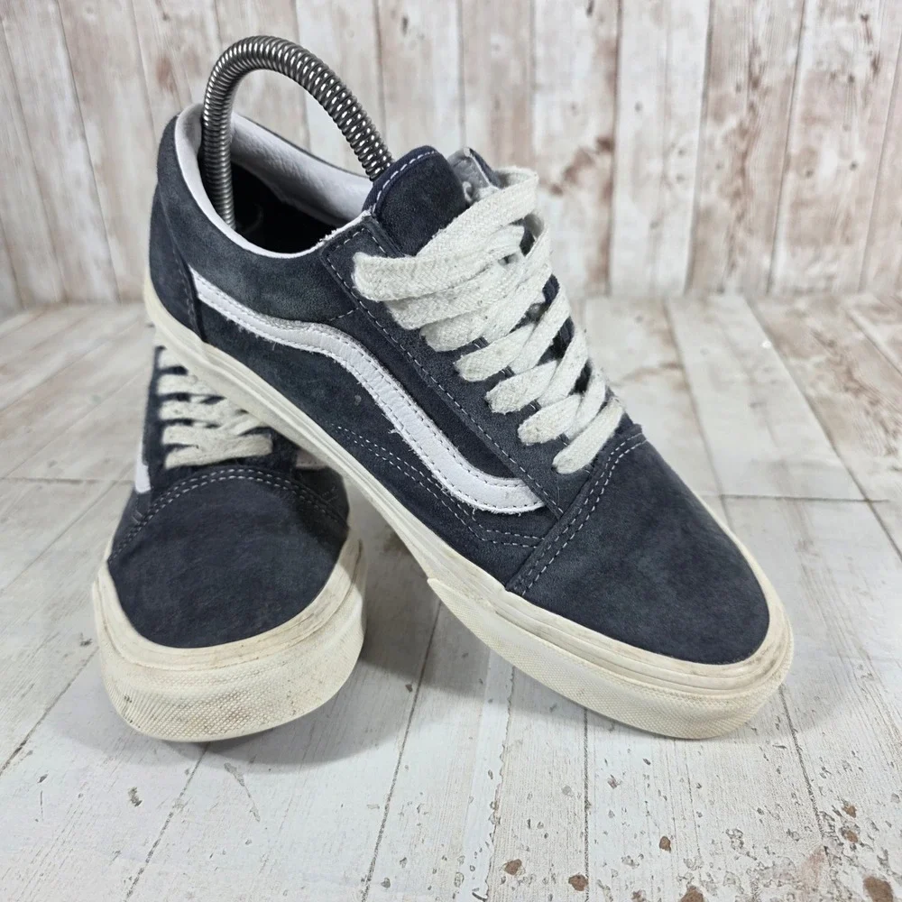 Vans Old Skool Navy Blue Suede Low Top Skate Sneakers Womens 7.5 Mens 6_8